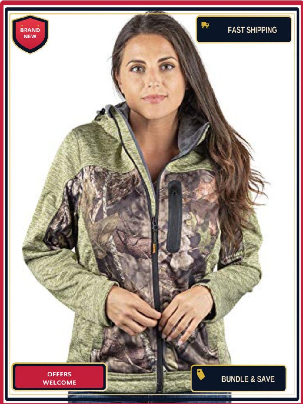 Women's Softshell Hooded Jacket with Plush Coral Fleece Lining